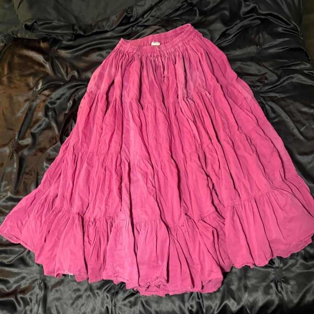 Vintage vveves dark pink wash maxi skirt